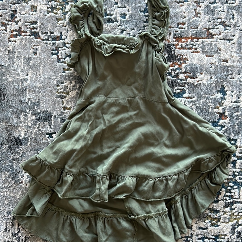 Joyfolie Sage Green Ruffle Dress